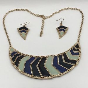 Costume Jewelry Necklace And Earring Set